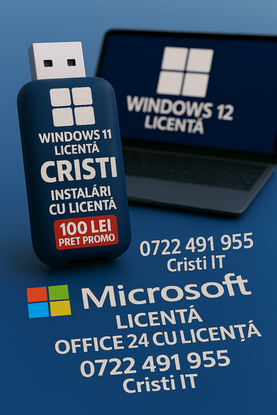 Instalare Windows 11*10 Licenta, Drivere, Office 2024 imprimanta si jocuri