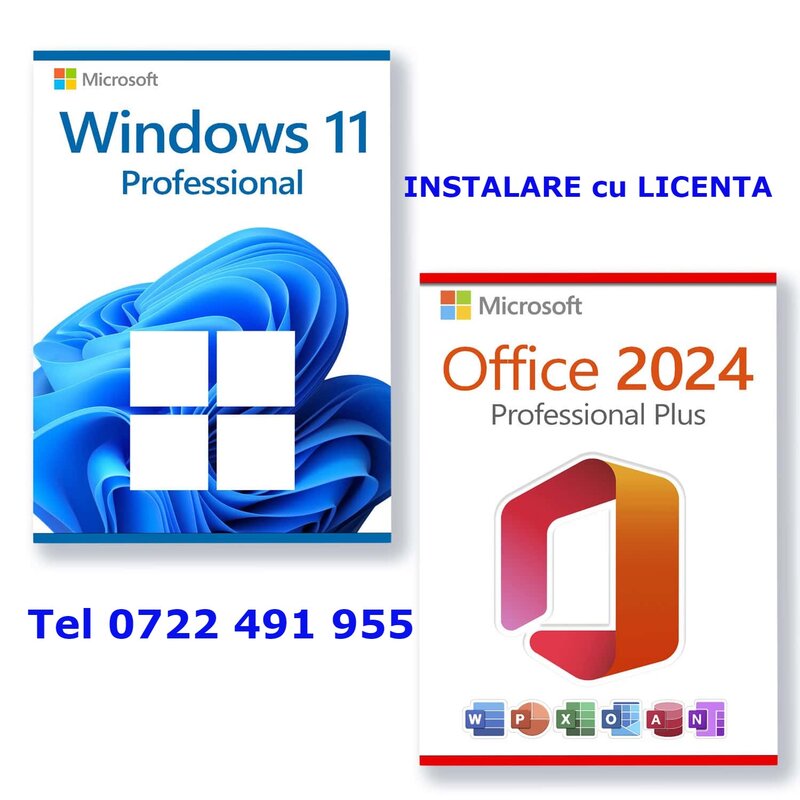 Instalare Windows 11*10 Licenta, Drivere, Office 2024 imprimanta si jocuri